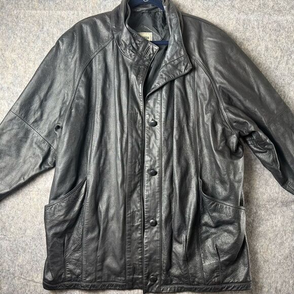 Fitz Wright Leather Jacket Womens Size XL Black 100% Leather *see description* - Picture 1 of 13